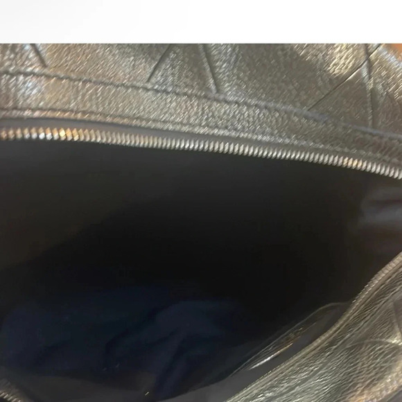 TOD’S Gunmetal Metallic Leather Lux 2 Manici Media Patchwork Bag - Picture 7 of 11